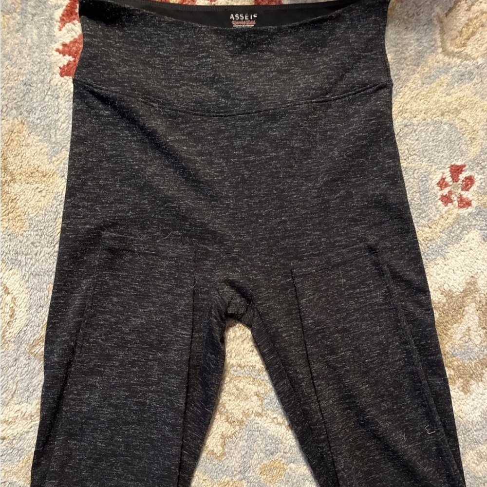 Spanx Assets Red Hot Label Heathered Black High-Waist Leggings Size L